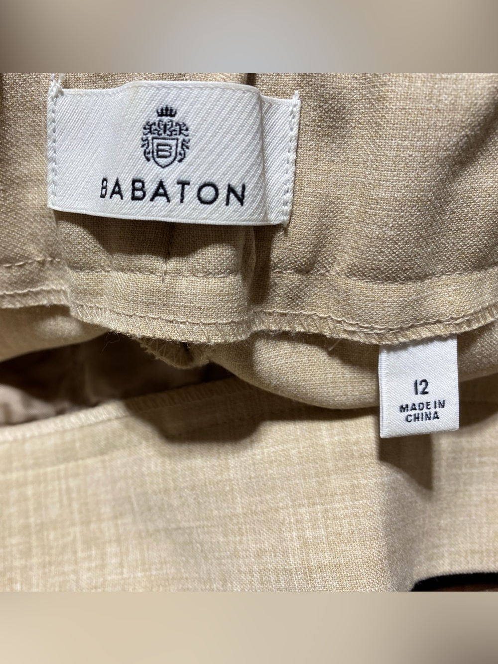 Aritzia Babaton Conan Cropped Pull On Pants Heather Honey Elastic Waist Size 12 - Picture 14 of 16